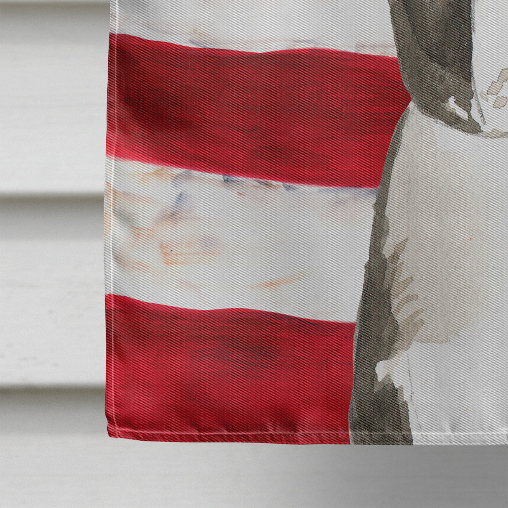 Patriotic USA Boston Terrier House Flag 28x40 Porch Sleeve Pole Decorative Outside Yard Banner Artwork Wall Hanging, Polyester