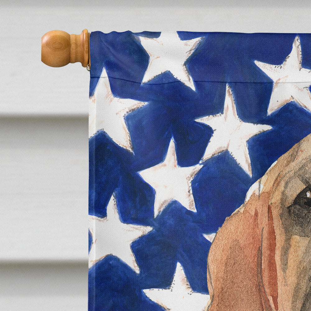 Patriotic USA Bloodhound House Flag 28x40 Porch Sleeve Pole Decorative Outside Yard Banner Artwork Wall Hanging, Polyester