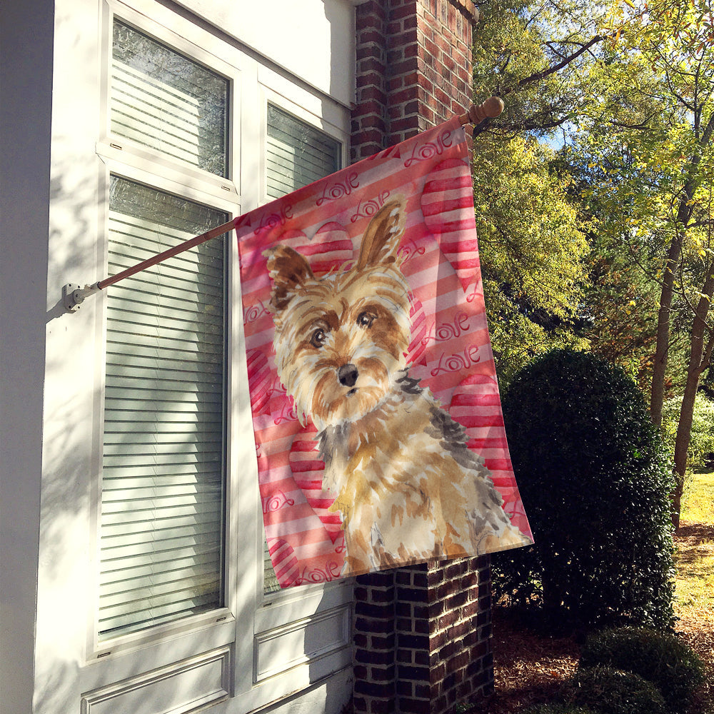 Love a Yorkie Yorkshire Terrier House Flag 28x40 Porch Sleeve Pole Decorative Outside Yard Banner Artwork Wall Hanging, Polyester