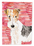 Love a Fox Terrier House Flag 28x40 Porch Sleeve Pole Decorative Outside Yard Banner Artwork Wall Hanging, Polyester