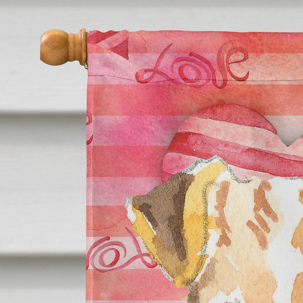 Love a Fox Terrier House Flag 28x40 Porch Sleeve Pole Decorative Outside Yard Banner Artwork Wall Hanging, Polyester