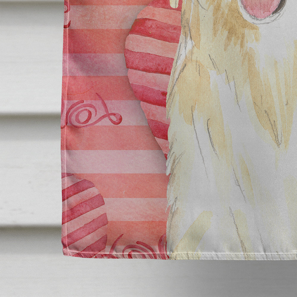 Love a White Collie House Flag 28x40 Porch Sleeve Pole Decorative Outside Yard Banner Artwork Wall Hanging, Polyester