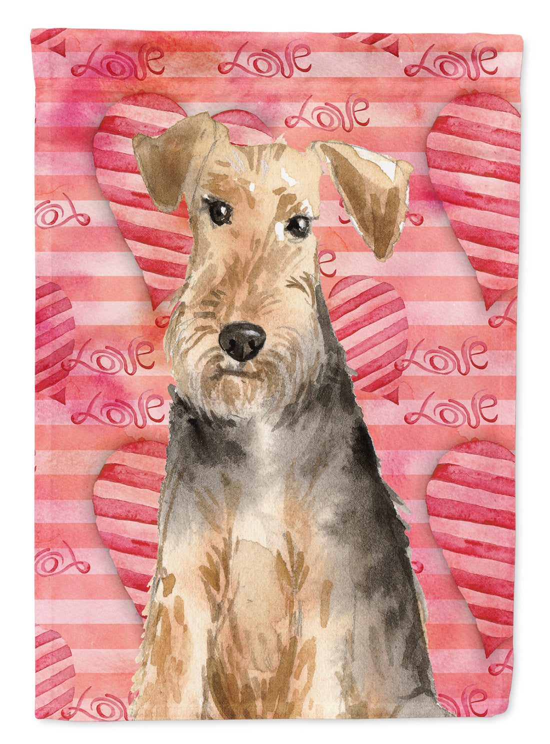 Love a Welsh Terrier House Flag 28x40 Porch Sleeve Pole Decorative Outside Yard Banner Artwork Wall Hanging, Polyester