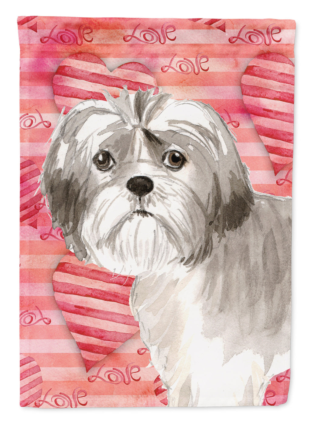 Love a Shih Tzu Puppy House Flag 28x40 Porch Sleeve Pole Decorative Outside Yard Banner Artwork Wall Hanging, Polyester