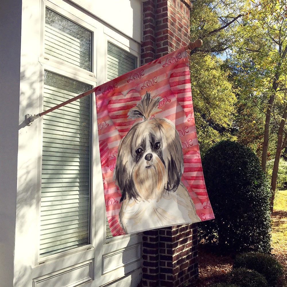 Love a Shih Tzu House Flag 28x40 Porch Sleeve Pole Decorative Outside Yard Banner Artwork Wall Hanging, Polyester