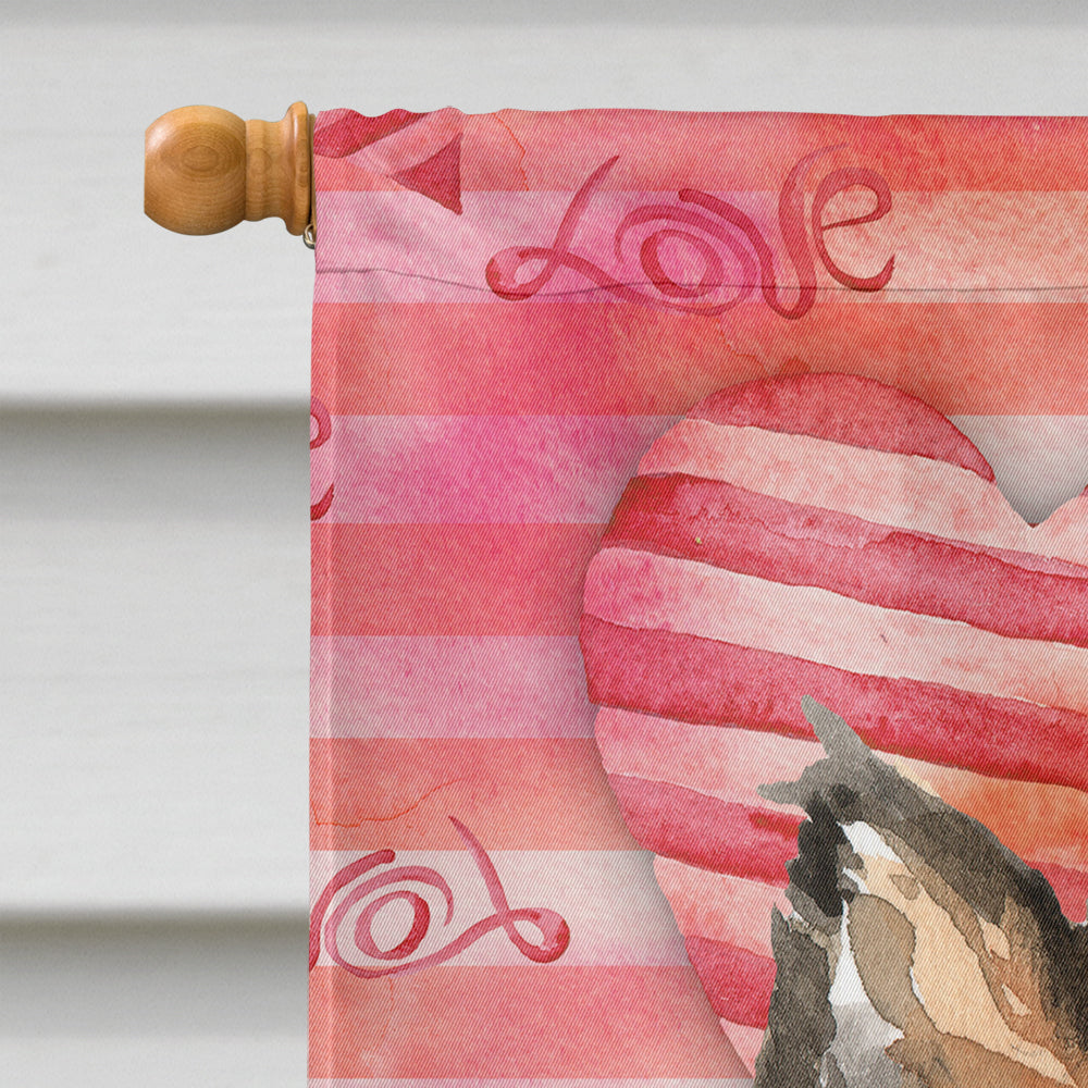 Love a Sheltie House Flag 28x40 Porch Sleeve Pole Decorative Outside Yard Banner Artwork Wall Hanging, Polyester