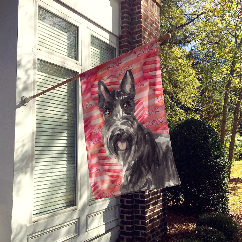 Love a Scottish Terrier House Flag 28x40 Porch Sleeve Pole Decorative Outside Yard Banner Artwork Wall Hanging, Polyester