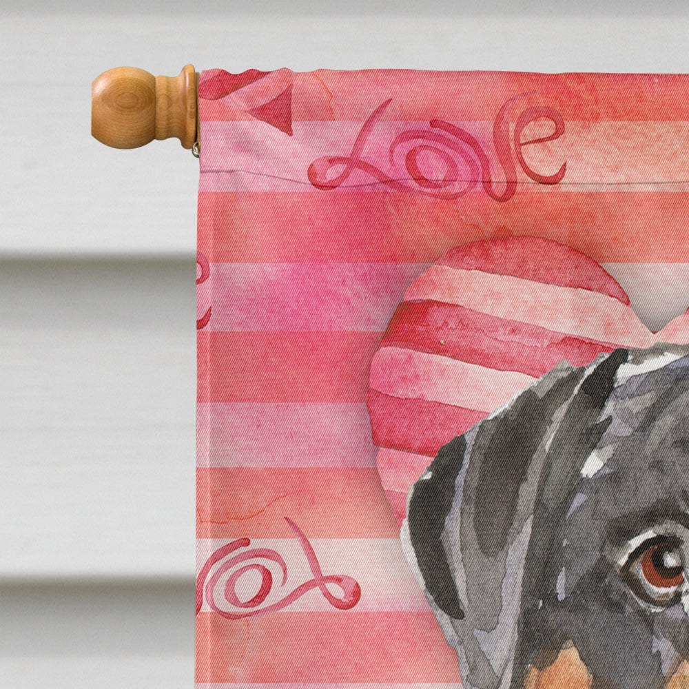 Love a Rottweiler House Flag 28x40 Porch Sleeve Pole Decorative Outside Yard Banner Artwork Wall Hanging, Polyester