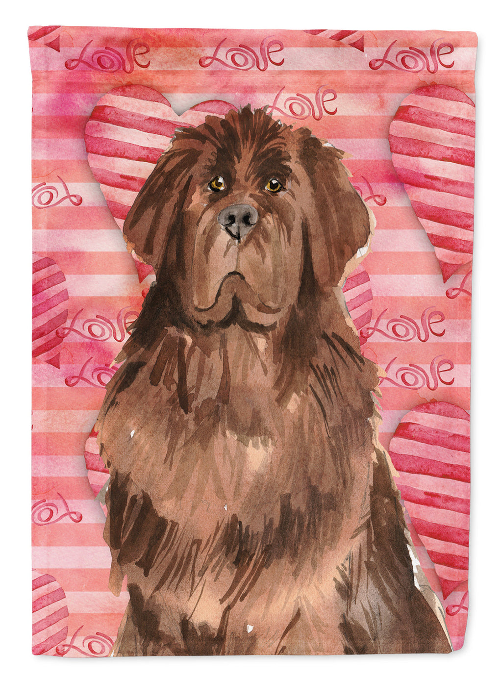 Love a Newfoundland House Flag 28x40 Porch Sleeve Pole Decorative Outside Yard Banner Artwork Wall Hanging, Polyester