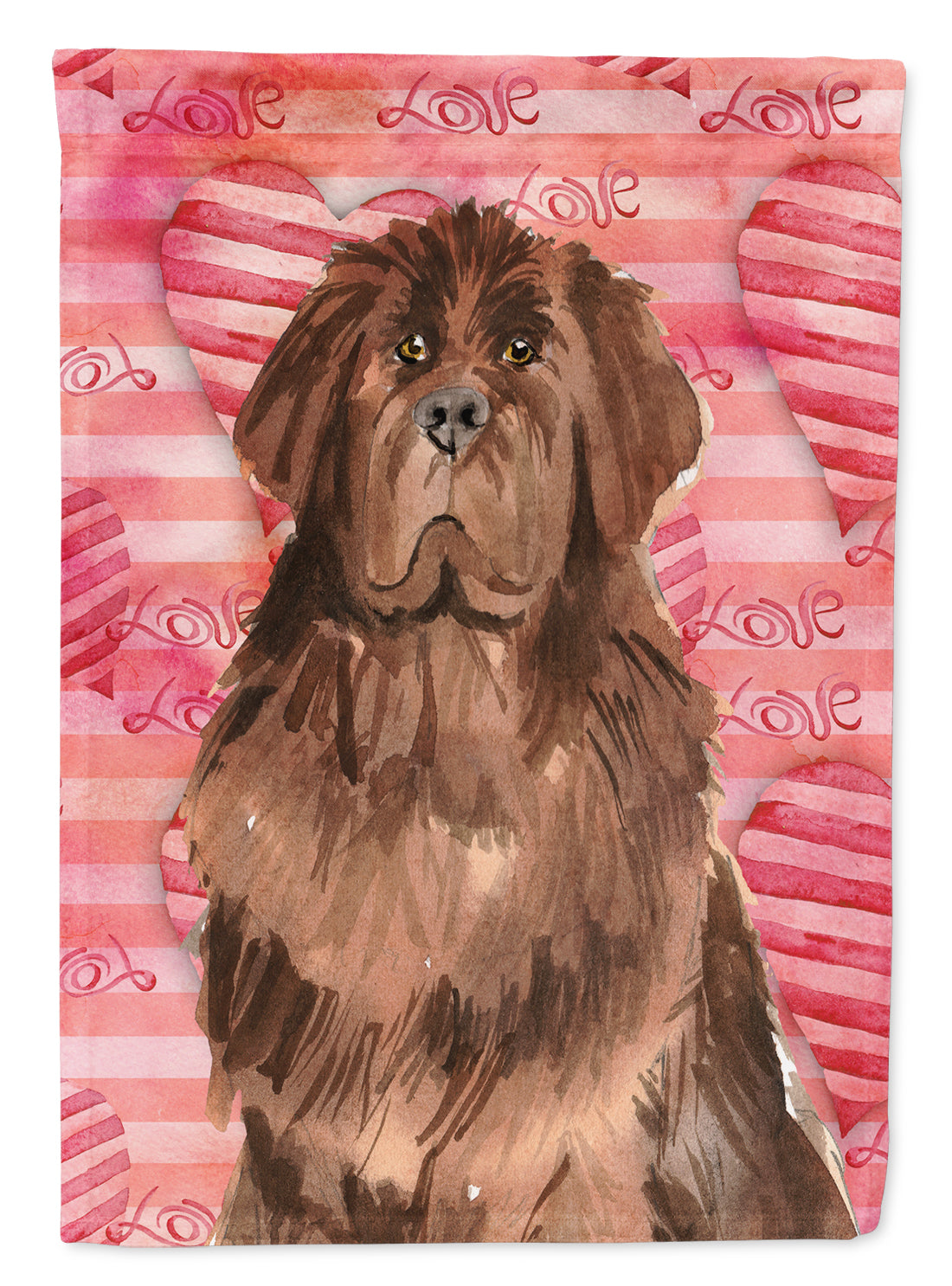 Love a Newfoundland House Flag 28x40 Porch Sleeve Pole Decorative Outside Yard Banner Artwork Wall Hanging, Polyester
