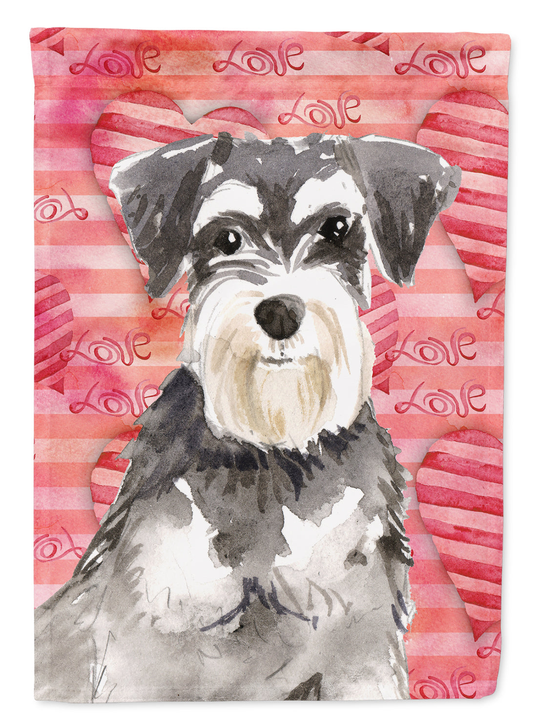 Love a Schnauzer #2 House Flag 28x40 Porch Sleeve Pole Decorative Outside Yard Banner Artwork Wall Hanging, Polyester