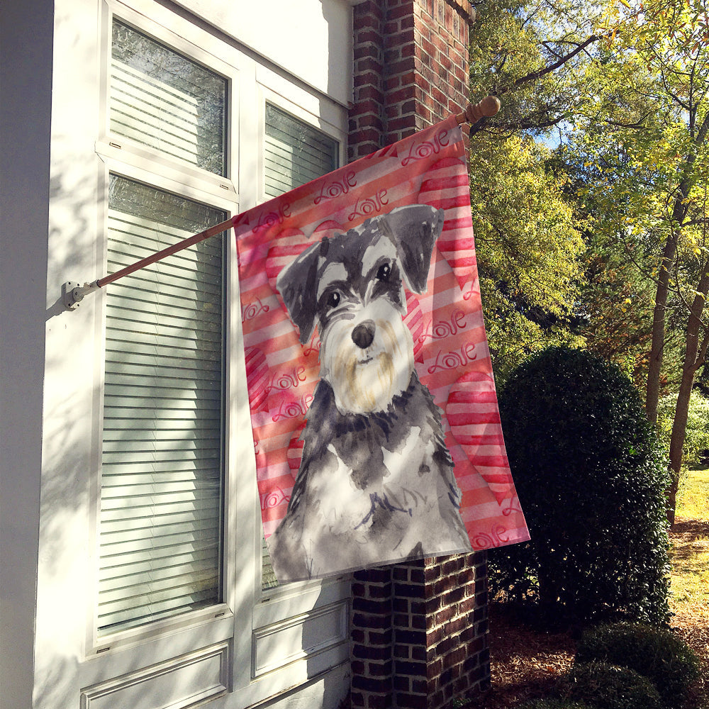 Love a Schnauzer #2 House Flag 28x40 Porch Sleeve Pole Decorative Outside Yard Banner Artwork Wall Hanging, Polyester
