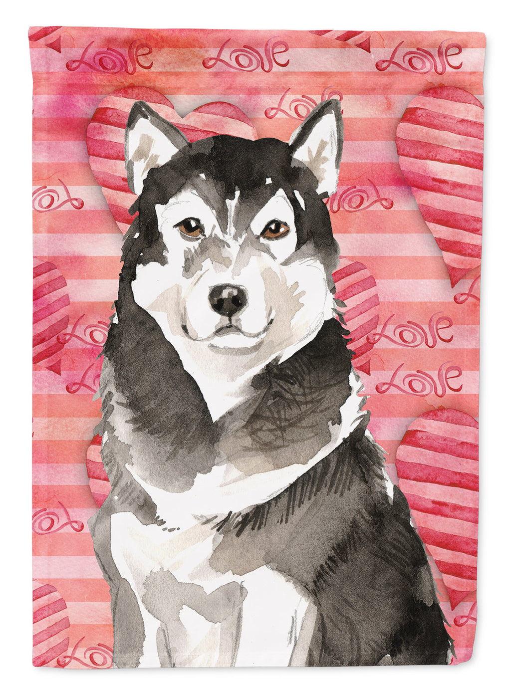 Love a Alaskan Malamute House Flag 28x40 Porch Sleeve Pole Decorative Outside Yard Banner Artwork Wall Hanging, Polyester
