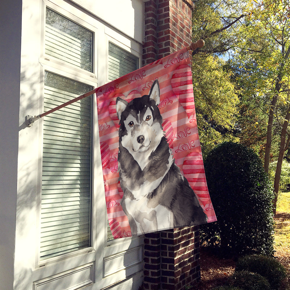 Love a Alaskan Malamute House Flag 28x40 Porch Sleeve Pole Decorative Outside Yard Banner Artwork Wall Hanging, Polyester