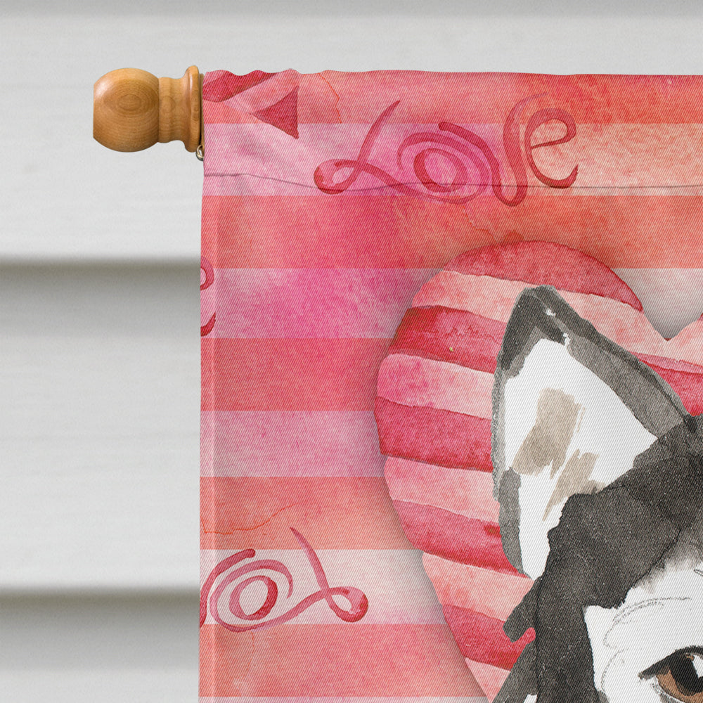 Love a Alaskan Malamute House Flag 28x40 Porch Sleeve Pole Decorative Outside Yard Banner Artwork Wall Hanging, Polyester