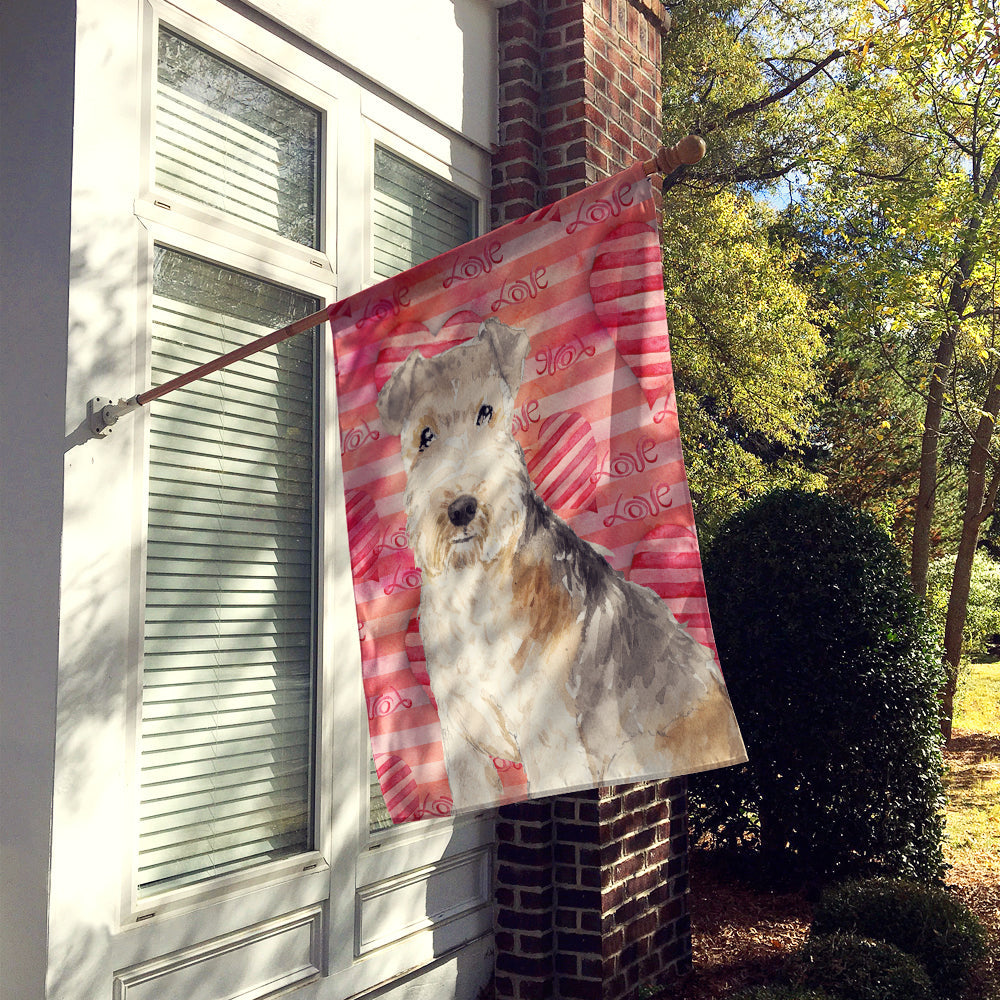 Love a Lakeland Terrier House Flag 28x40 Porch Sleeve Pole Decorative Outside Yard Banner Artwork Wall Hanging, Polyester