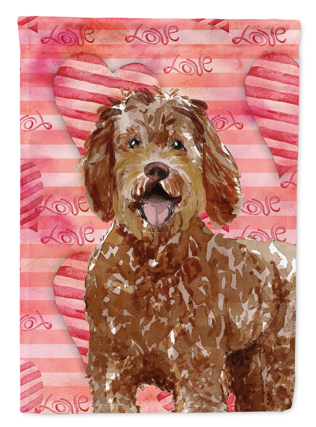 Love a Labradoodle House Flag 28x40 Porch Sleeve Pole Decorative Outside Yard Banner Artwork Wall Hanging, Polyester