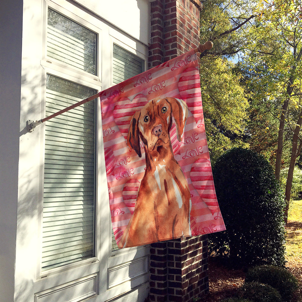 Love a Vizsla House Flag 28x40 Porch Sleeve Pole Decorative Outside Yard Banner Artwork Wall Hanging, Polyester