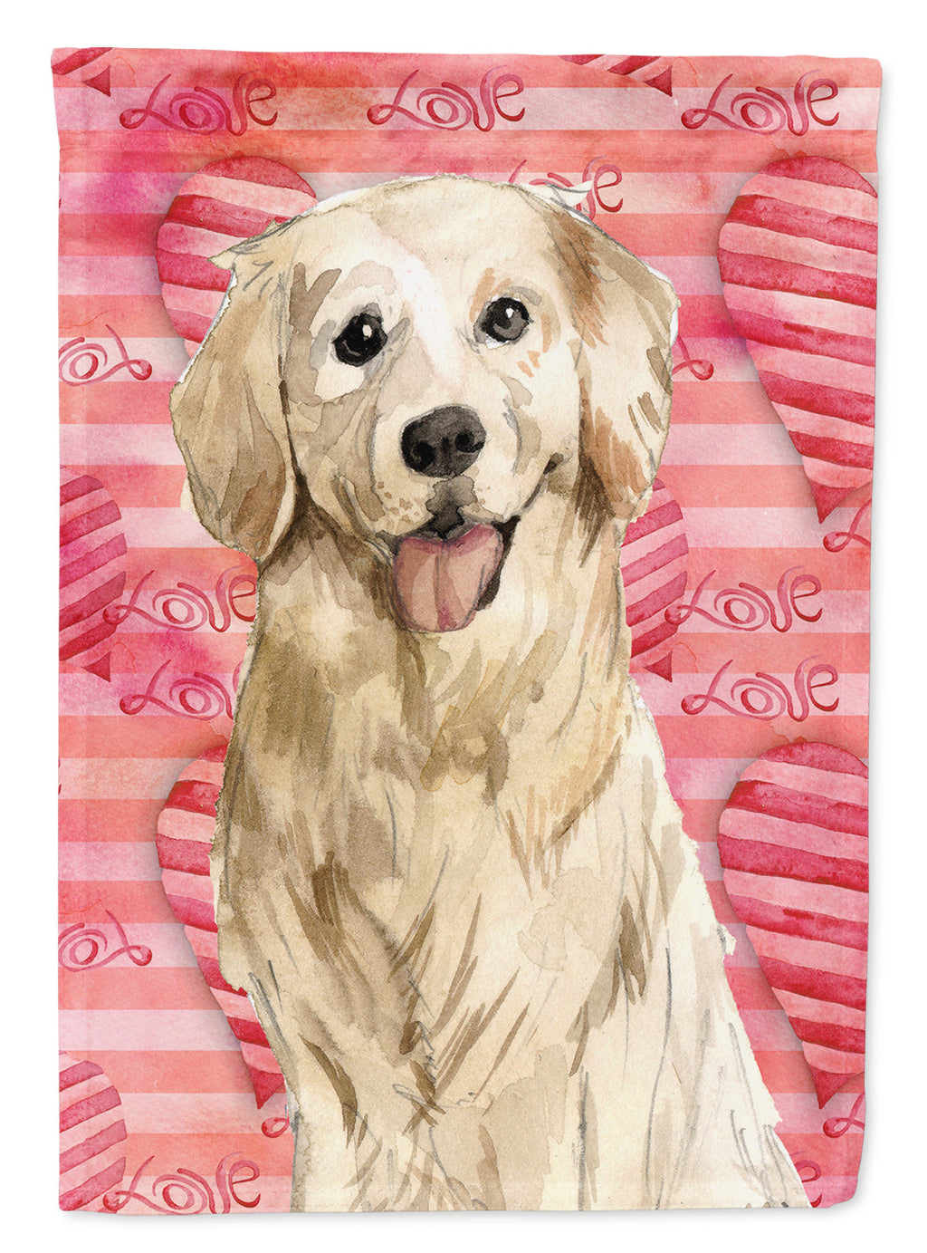 Love a Golden Retriever House Flag 28x40 Porch Sleeve Pole Decorative Outside Yard Banner Artwork Wall Hanging, Polyester