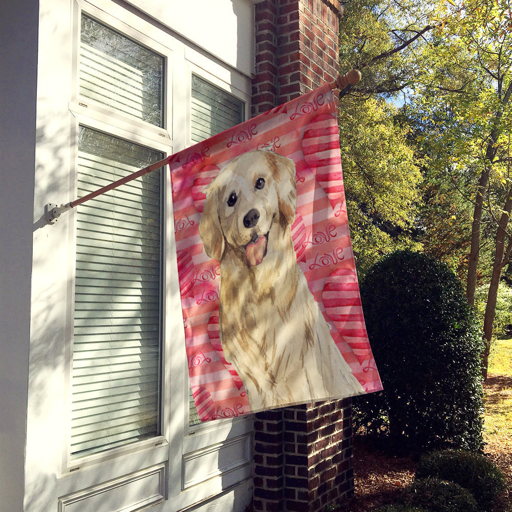Love a Golden Retriever House Flag 28x40 Porch Sleeve Pole Decorative Outside Yard Banner Artwork Wall Hanging, Polyester