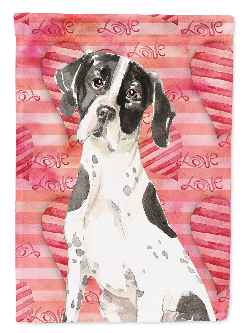 Love a English Pointer House Flag 28x40 Porch Sleeve Pole Decorative Outside Yard Banner Artwork Wall Hanging, Polyester