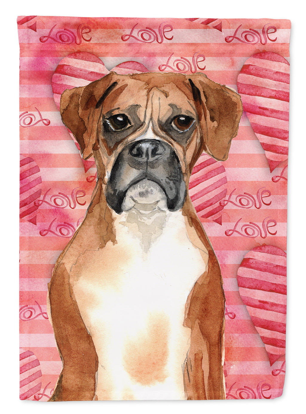 Love a Boxer House Flag 28x40 Porch Sleeve Pole Decorative Outside Yard Banner Artwork Wall Hanging, Polyester