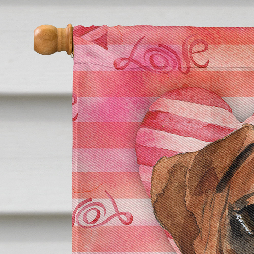 Love a Boxer House Flag 28x40 Porch Sleeve Pole Decorative Outside Yard Banner Artwork Wall Hanging, Polyester