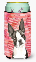Love a Boston Terrier Tall Boy Hugger Can Cooler Sleeve Machine Washable Drink Collapsible Insulator Beverage Insulated Holder