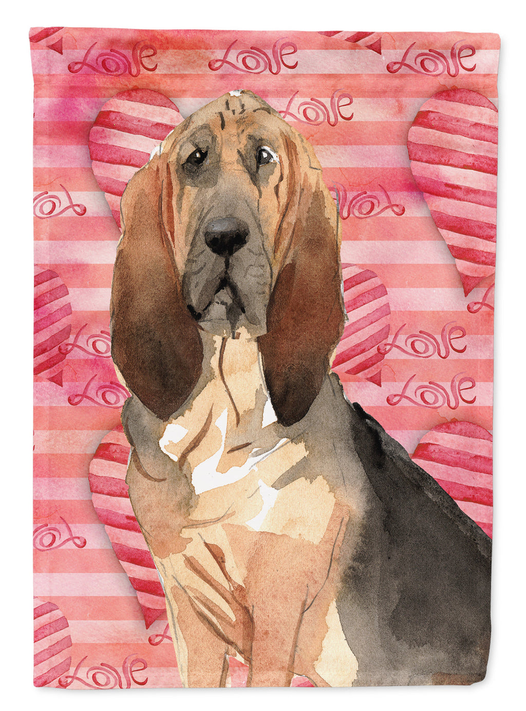 Love a Bloodhound House Flag 28x40 Porch Sleeve Pole Decorative Outside Yard Banner Artwork Wall Hanging, Polyester