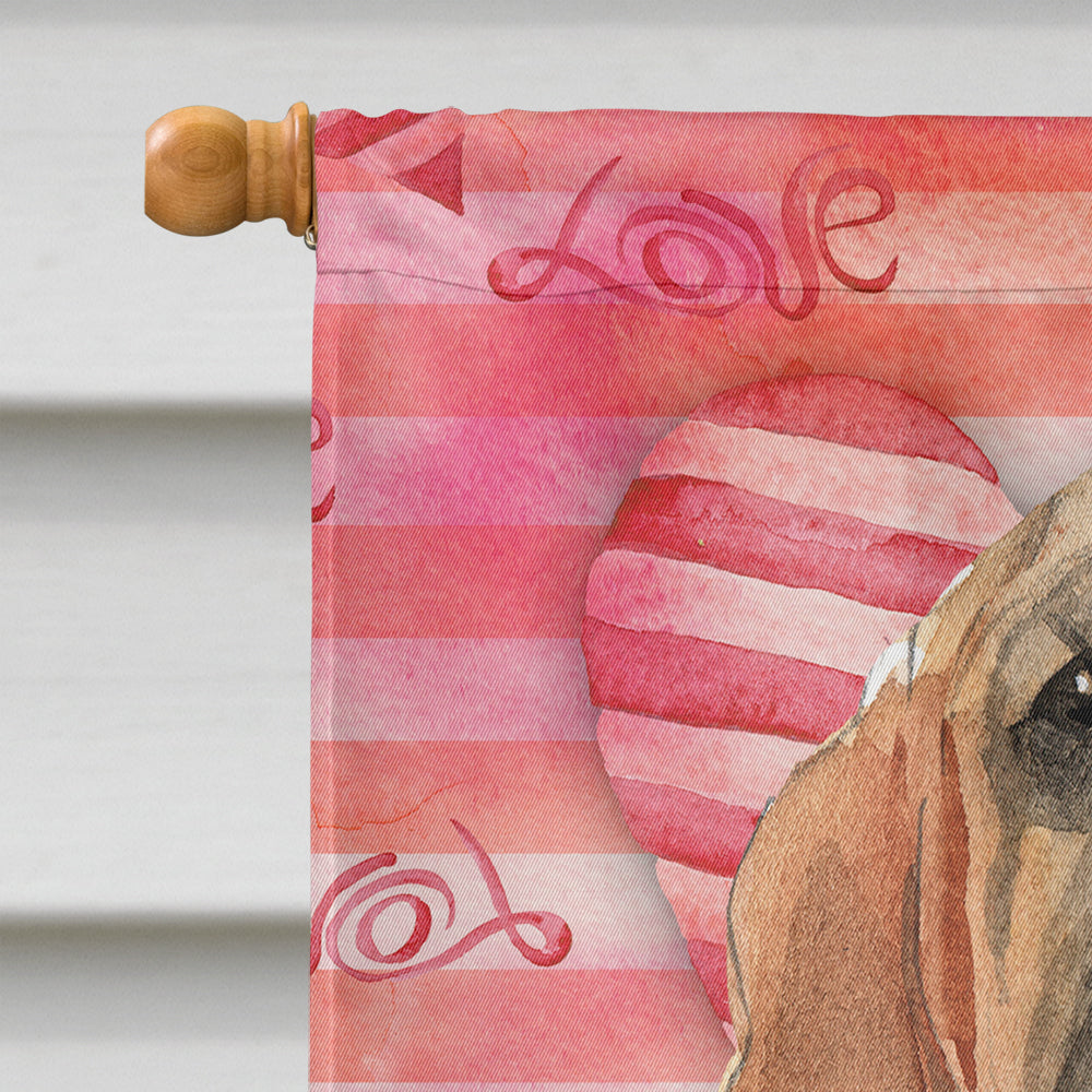 Love a Bloodhound House Flag 28x40 Porch Sleeve Pole Decorative Outside Yard Banner Artwork Wall Hanging, Polyester