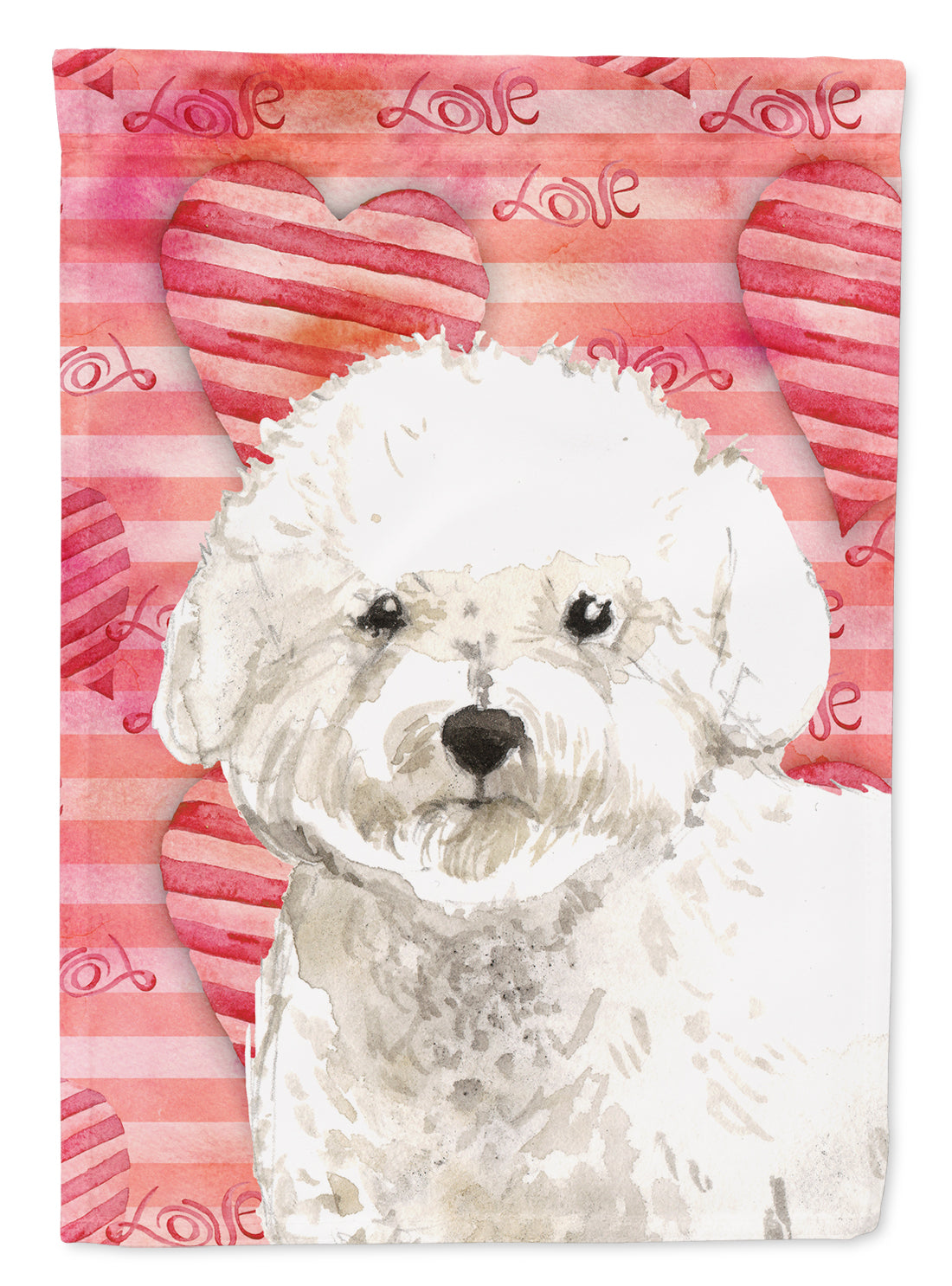 Love a Bichon Frise House Flag 28x40 Porch Sleeve Pole Decorative Outside Yard Banner Artwork Wall Hanging, Polyester
