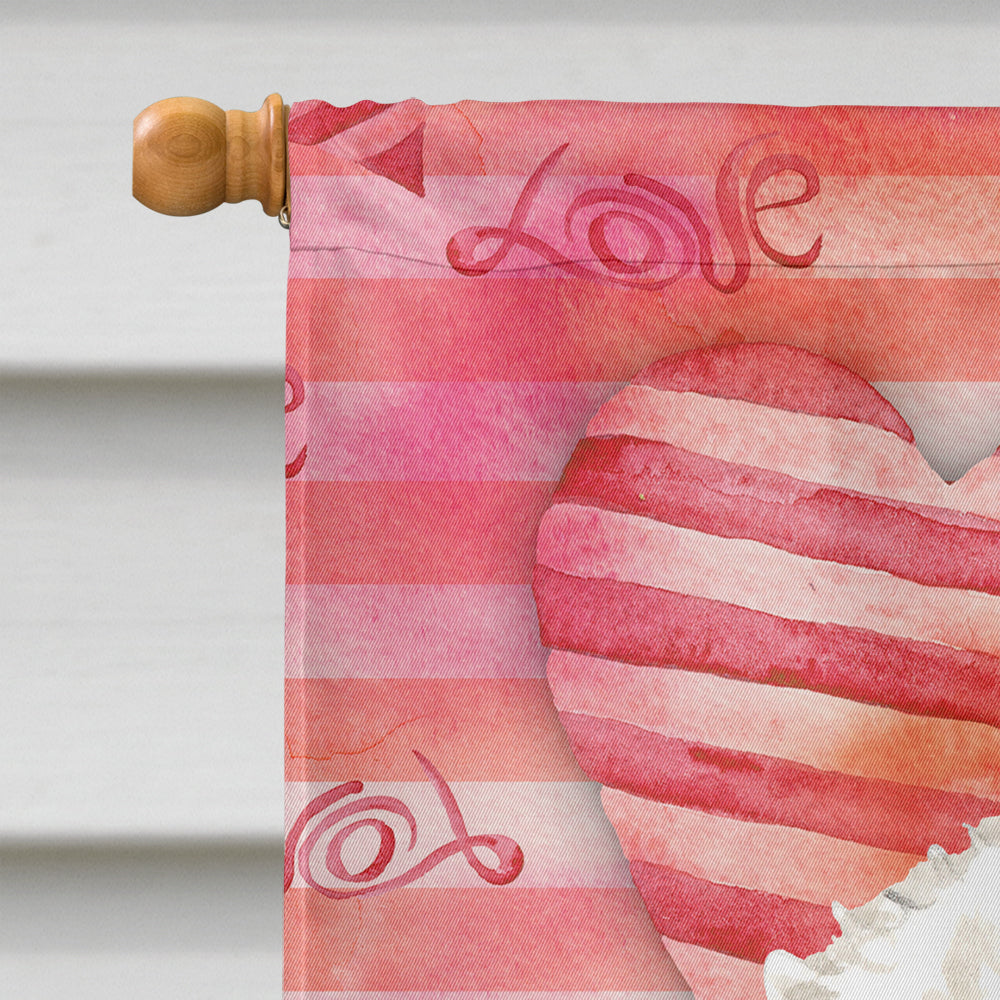 Love a Bichon Frise House Flag 28x40 Porch Sleeve Pole Decorative Outside Yard Banner Artwork Wall Hanging, Polyester