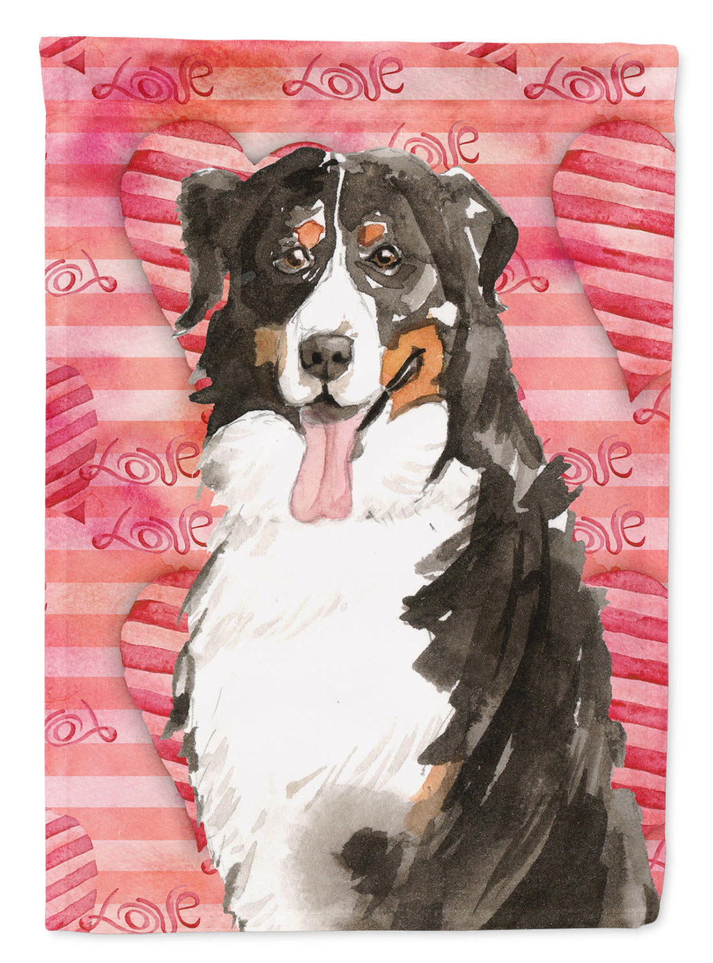 Love a Bernese Mountain Dog House Flag 28x40 Porch Sleeve Pole Decorative Outside Yard Banner Artwork Wall Hanging, Polyester
