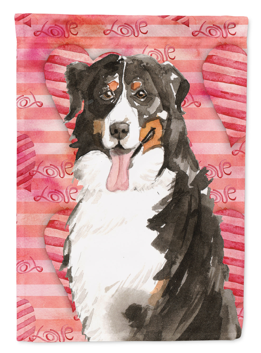 Love a Bernese Mountain Dog House Flag 28x40 Porch Sleeve Pole Decorative Outside Yard Banner Artwork Wall Hanging, Polyester