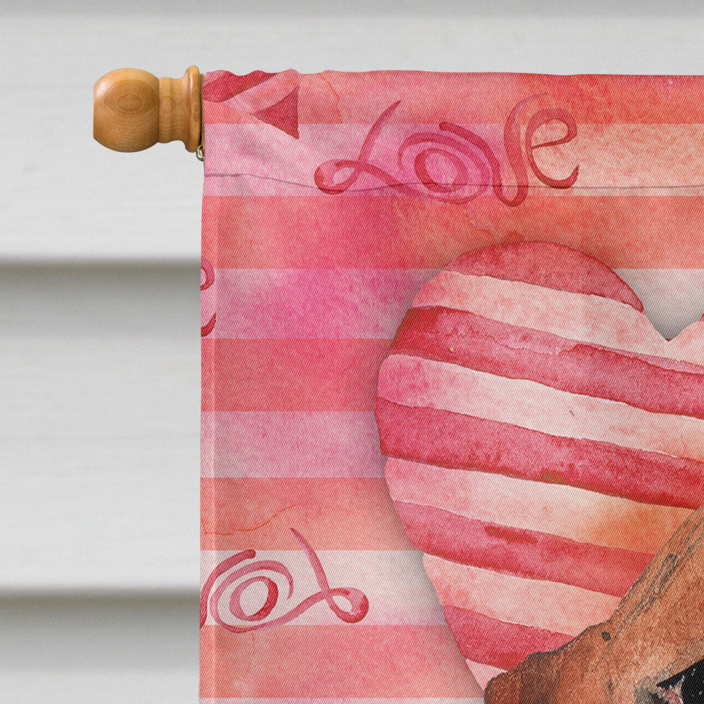 Love a Basset Hound House Flag 28x40 Porch Sleeve Pole Decorative Outside Yard Banner Artwork Wall Hanging, Polyester
