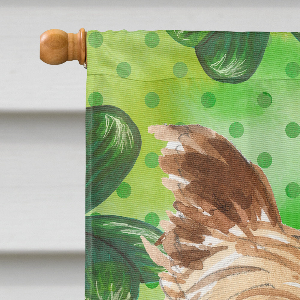Shamrocks Yorkie Yorkshire Terrier House Flag 28x40 Porch Sleeve Pole Decorative Outside Yard Banner Artwork Wall Hanging, Polyester