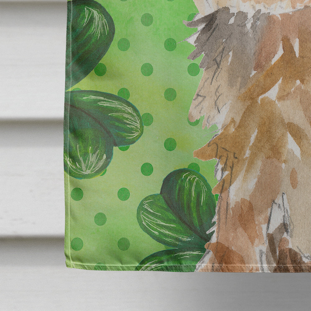 Shamrocks Yorkie Yorkshire Terrier House Flag 28x40 Porch Sleeve Pole Decorative Outside Yard Banner Artwork Wall Hanging, Polyester