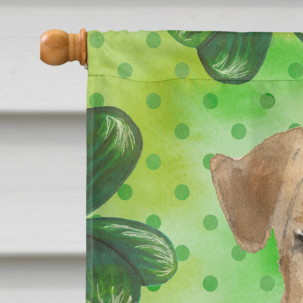Shamrocks Welsh Terrier House Flag 28x40 Porch Sleeve Pole Decorative Outside Yard Banner Artwork Wall Hanging, Polyester