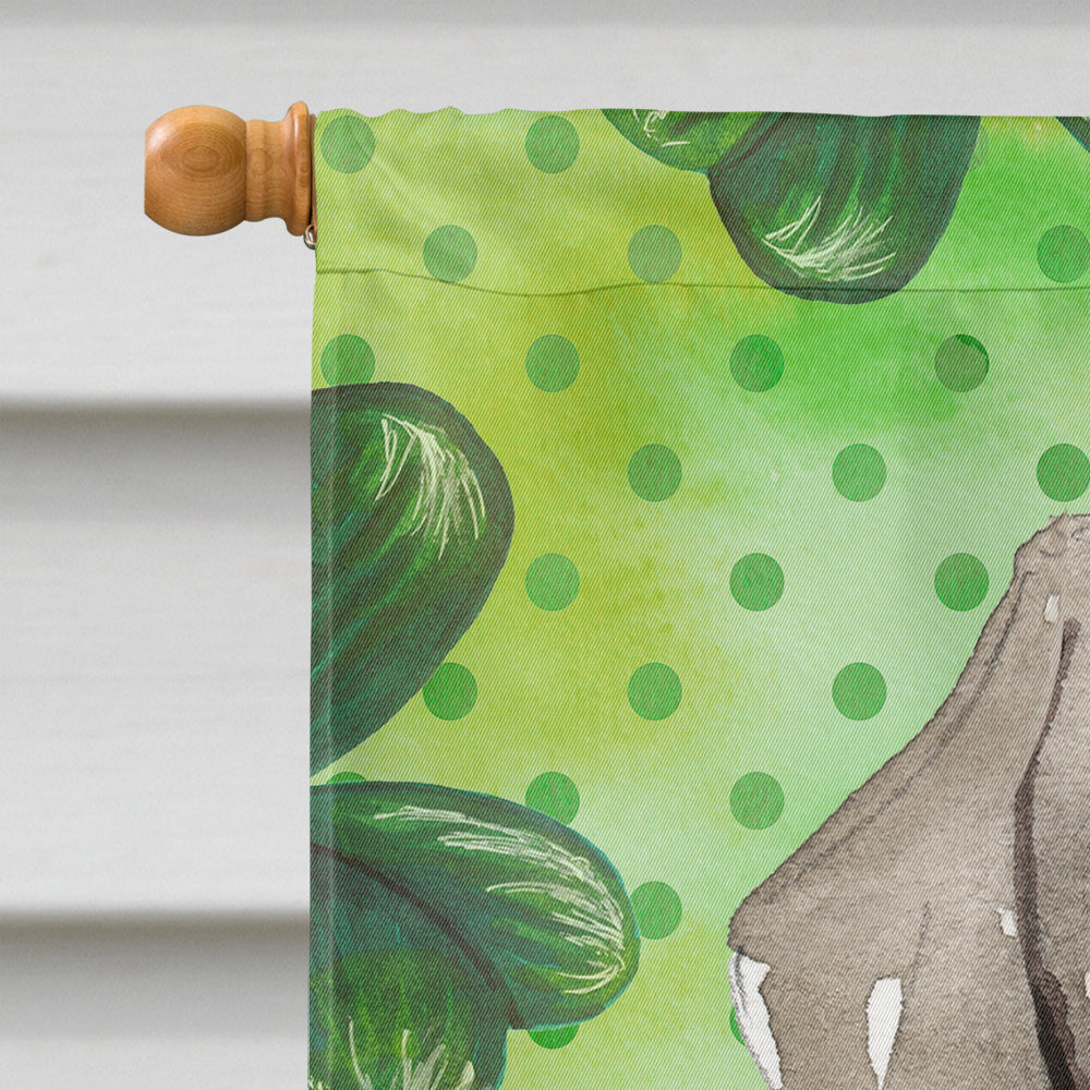Shamrocks Weimaraner House Flag 28x40 Porch Sleeve Pole Decorative Outside Yard Banner Artwork Wall Hanging, Polyester