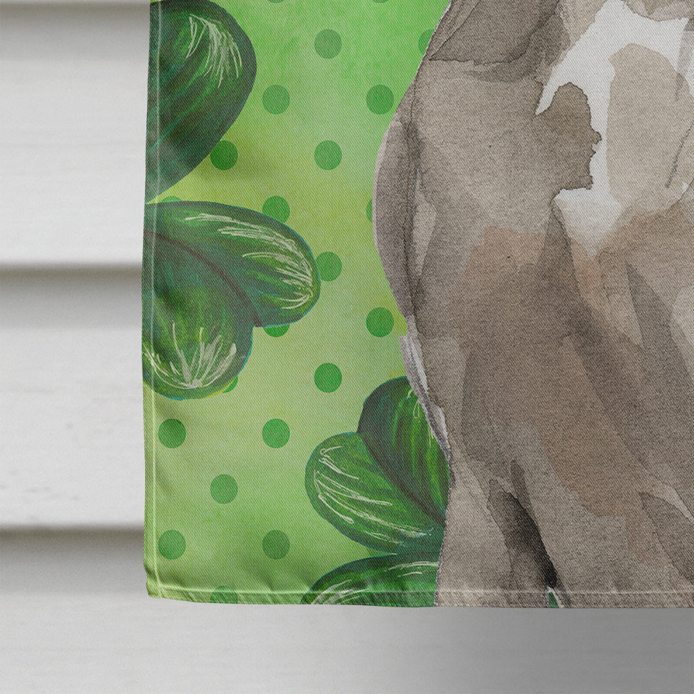 Shamrocks Weimaraner House Flag 28x40 Porch Sleeve Pole Decorative Outside Yard Banner Artwork Wall Hanging, Polyester