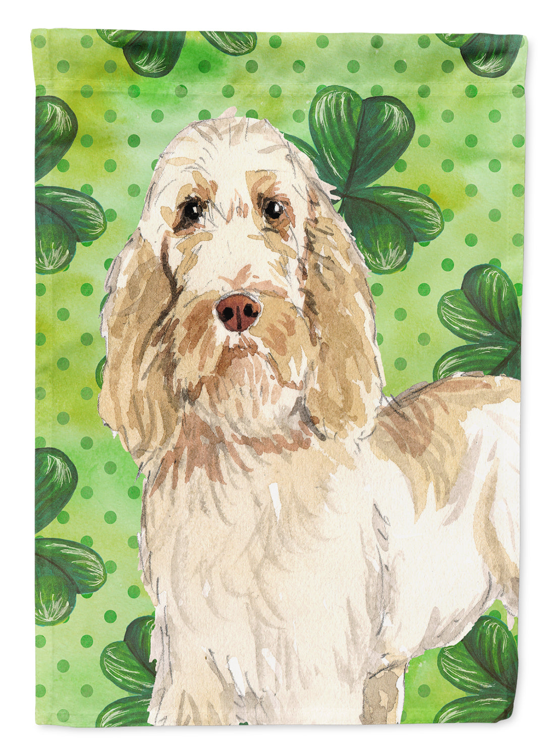 Shamrocks Spinone Italiano House Flag 28x40 Porch Sleeve Pole Decorative Outside Yard Banner Artwork Wall Hanging, Polyester
