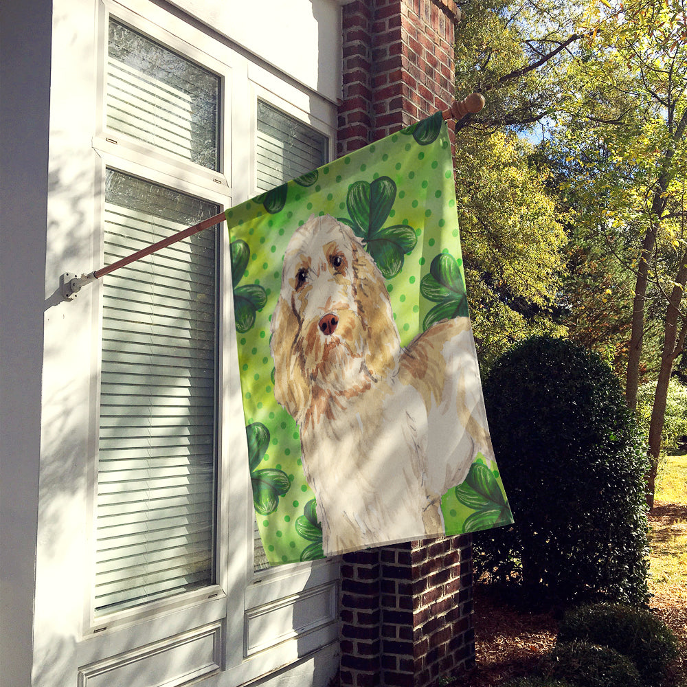 Shamrocks Spinone Italiano House Flag 28x40 Porch Sleeve Pole Decorative Outside Yard Banner Artwork Wall Hanging, Polyester