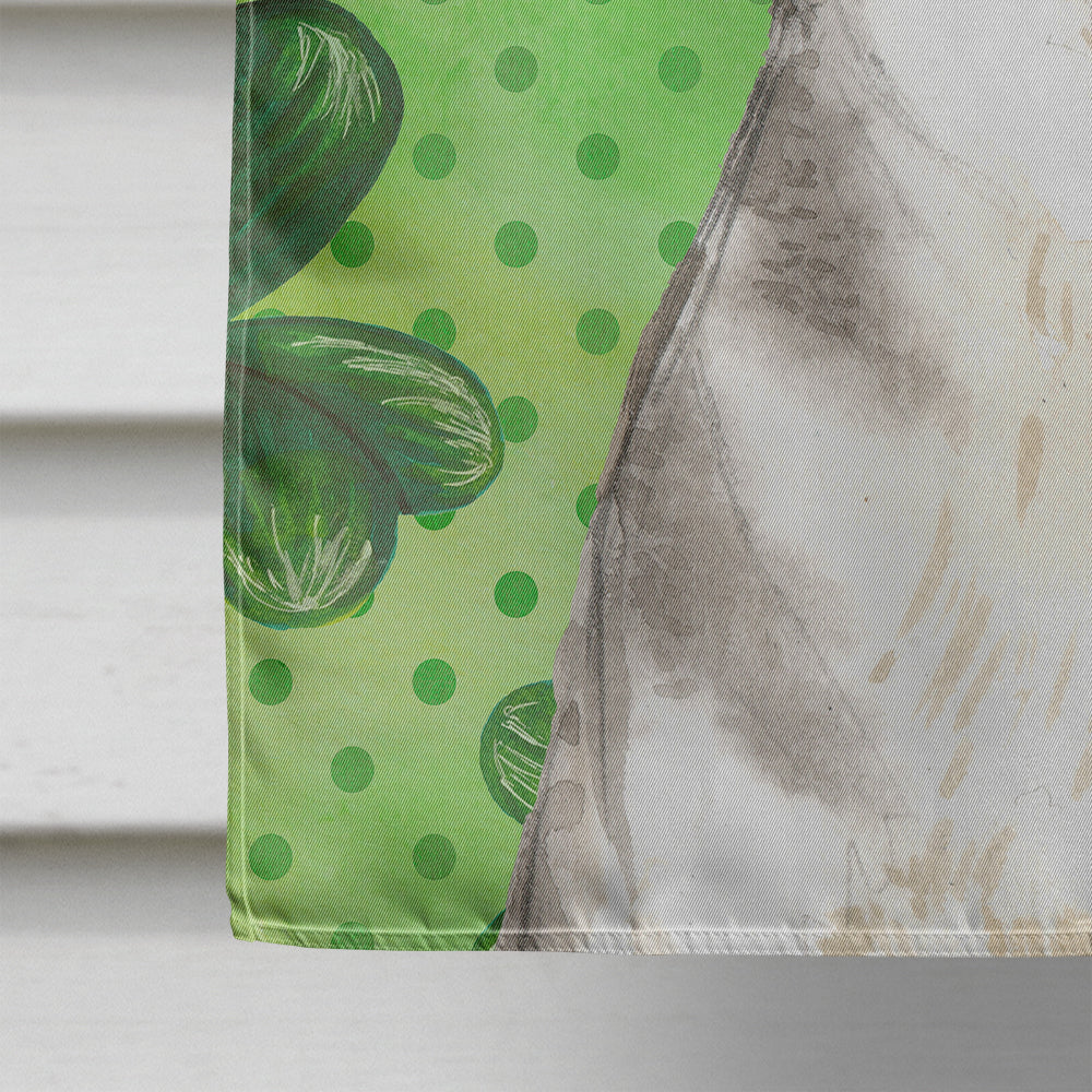 Shamrocks Siberian Husky House Flag 28x40 Porch Sleeve Pole Decorative Outside Yard Banner Artwork Wall Hanging, Polyester
