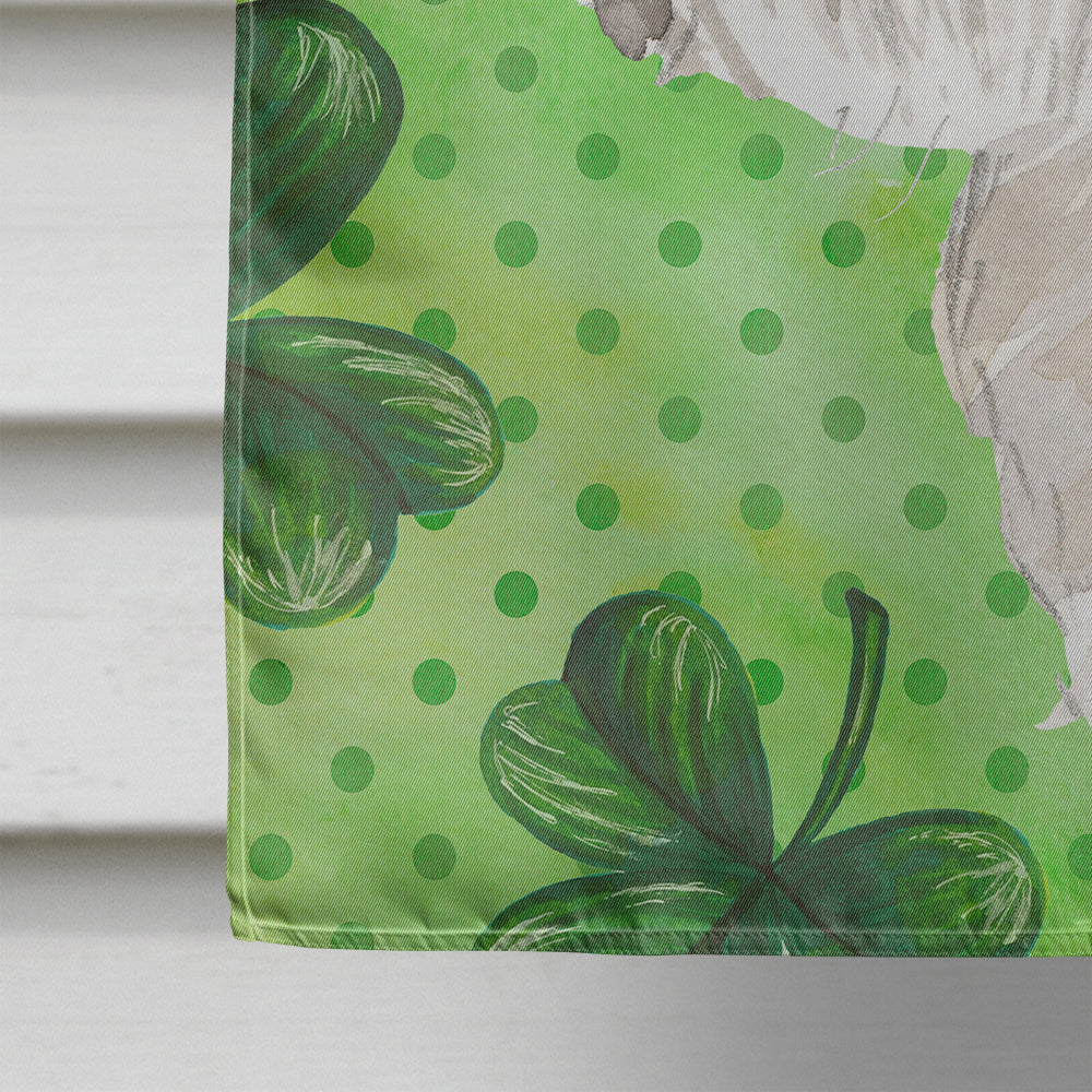 Shamrocks Shih Tzu Puppy House Flag 28x40 Porch Sleeve Pole Decorative Outside Yard Banner Artwork Wall Hanging, Polyester