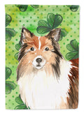Shamrocks Sheltie House Flag 28x40 Porch Sleeve Pole Decorative Outside Yard Banner Artwork Wall Hanging, Polyester