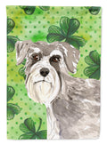 Shamrocks Schnauzer #1 House Flag 28x40 Porch Sleeve Pole Decorative Outside Yard Banner Artwork Wall Hanging, Polyester