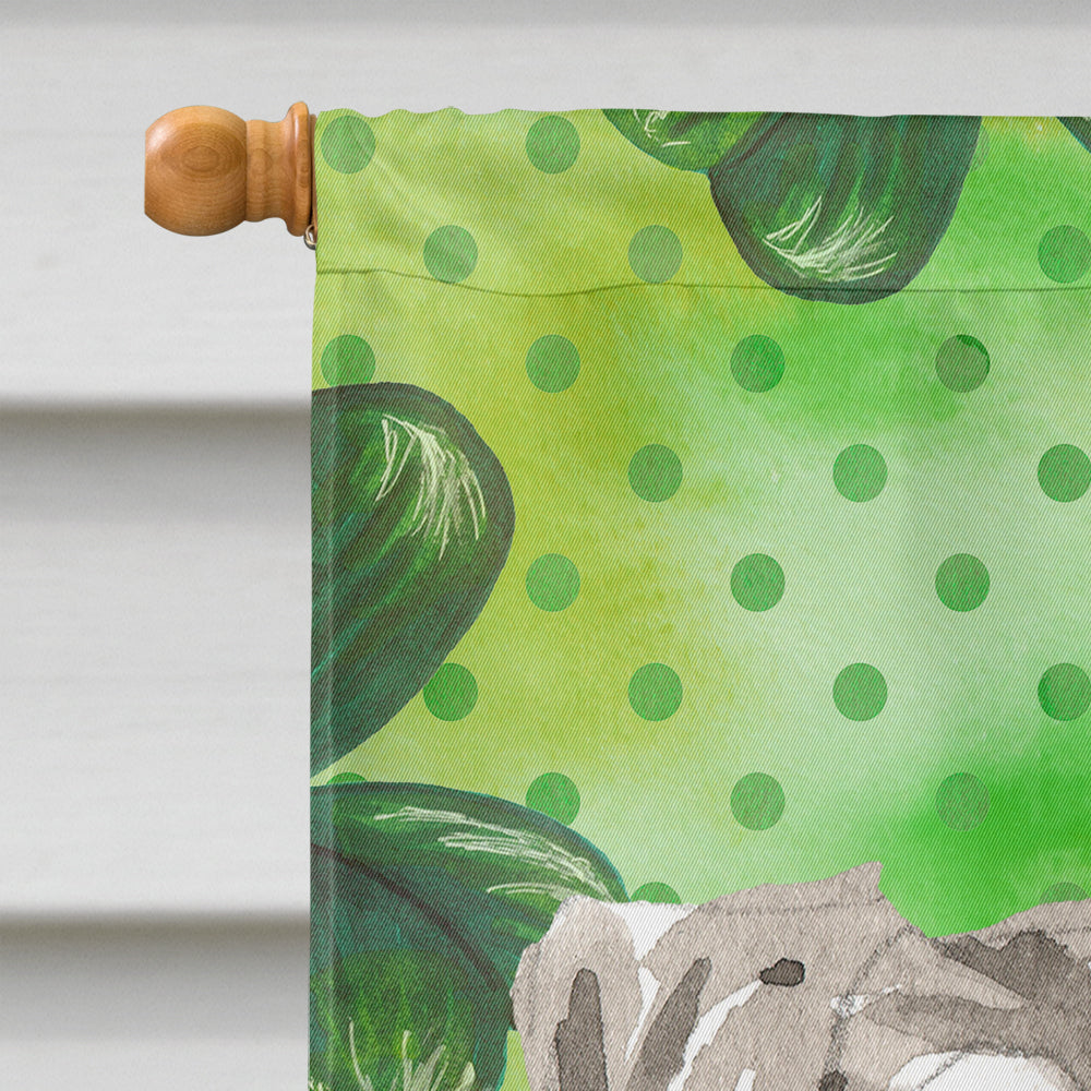 Shamrocks Schnauzer #1 House Flag 28x40 Porch Sleeve Pole Decorative Outside Yard Banner Artwork Wall Hanging, Polyester