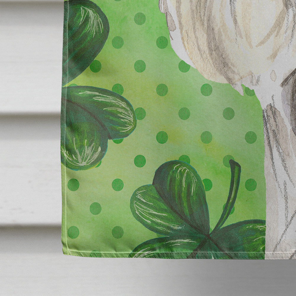 Shamrocks Schnauzer #1 House Flag 28x40 Porch Sleeve Pole Decorative Outside Yard Banner Artwork Wall Hanging, Polyester
