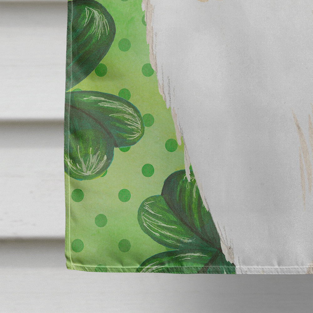 Shamrocks Rough Collie House Flag 28x40 Porch Sleeve Pole Decorative Outside Yard Banner Artwork Wall Hanging, Polyester