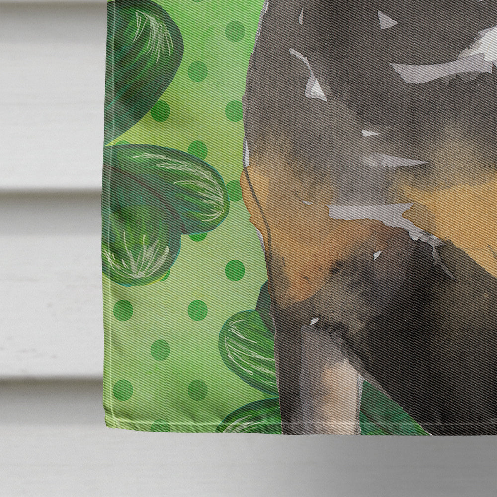 Shamrocks Rottweiler House Flag 28x40 Porch Sleeve Pole Decorative Outside Yard Banner Artwork Wall Hanging, Polyester
